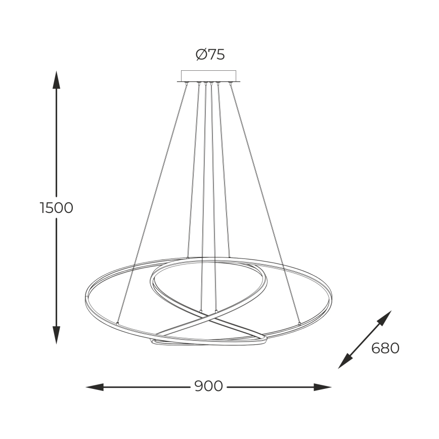 Zuma Line - Светодиодная подвесная люстра с регулированием яркости LED/56W/230V золотистый