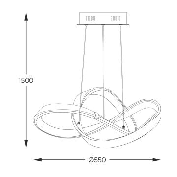 Zuma Line - Светодиодная подвесная люстра с регулированием яркости LED/44W/230V черный/золотистый