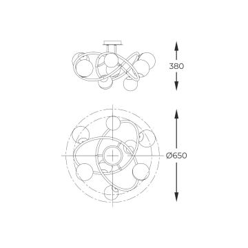 Zuma Line - Припотолочная люстра 8xG9/3,5W/230V черный