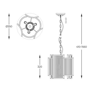 Zuma Line - Люстра на цепи 3xE14/60W/230V золотистый