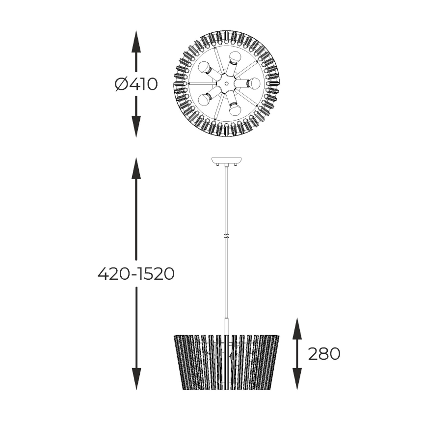 Zuma Line - Подвесная люстра 5xE14/40W/230V золотистый