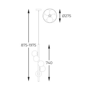 Zuma Line - Подвесная люстра 5xG9/4W/230V золотистый