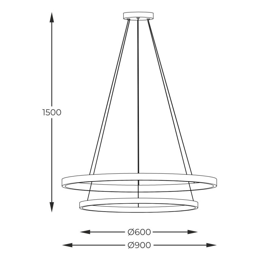 Zuma Line - Светодиодная подвесная люстра LED/72W/230V 3000/4000/6000K диаметр 90 см черный