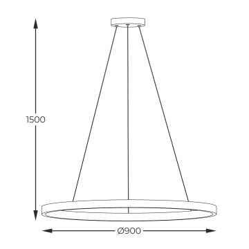 Zuma Line - Светодиодная подвесная люстра LED/40W/230V 3000/4000/6000K диаметр 90 см черный