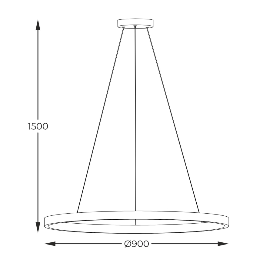 Zuma Line - Світлодіодна підвісна люстра LED/40W/230V 3000/4000/6000K діаметр 90 см чорний