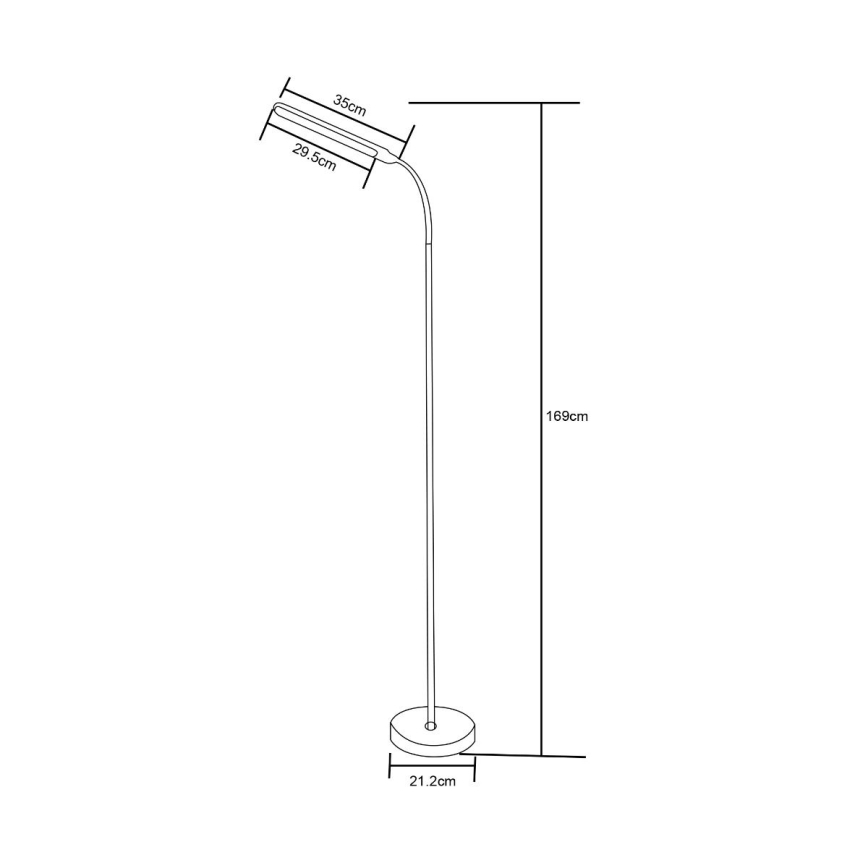 Zuma Line - LED Торшер з регулюванням яскравості LED/10W/230V 3000/4500/6500K чорний