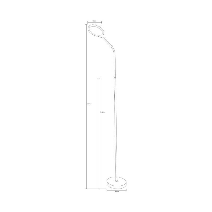 Zuma Line - LED Торшер з регулюванням яскравості LED/10W/230V 3000/4500/6500K чорний