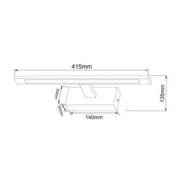 Zuma Line - Светодиодная подсветка для зеркала в ванной комнате LED/12W/230V 41 см IP44 хром