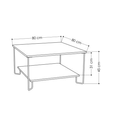 Журнальний столик MARBO 45x80 см білий