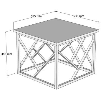 Журнальний столик WODA 42x53 см коричневий/чорний