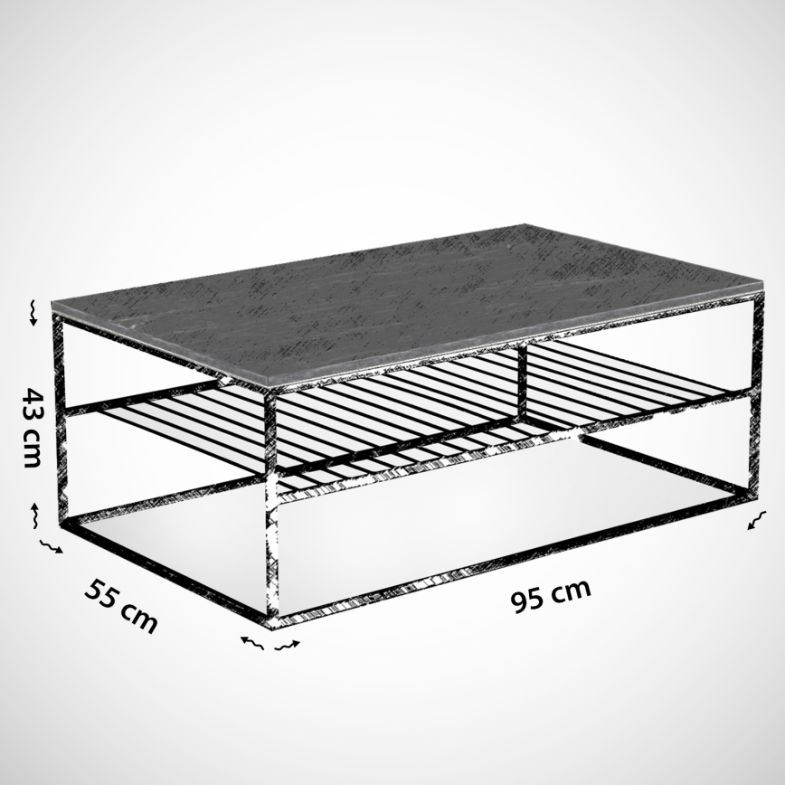 Журнальный столик ETNA 43x95 см бежевый/черный