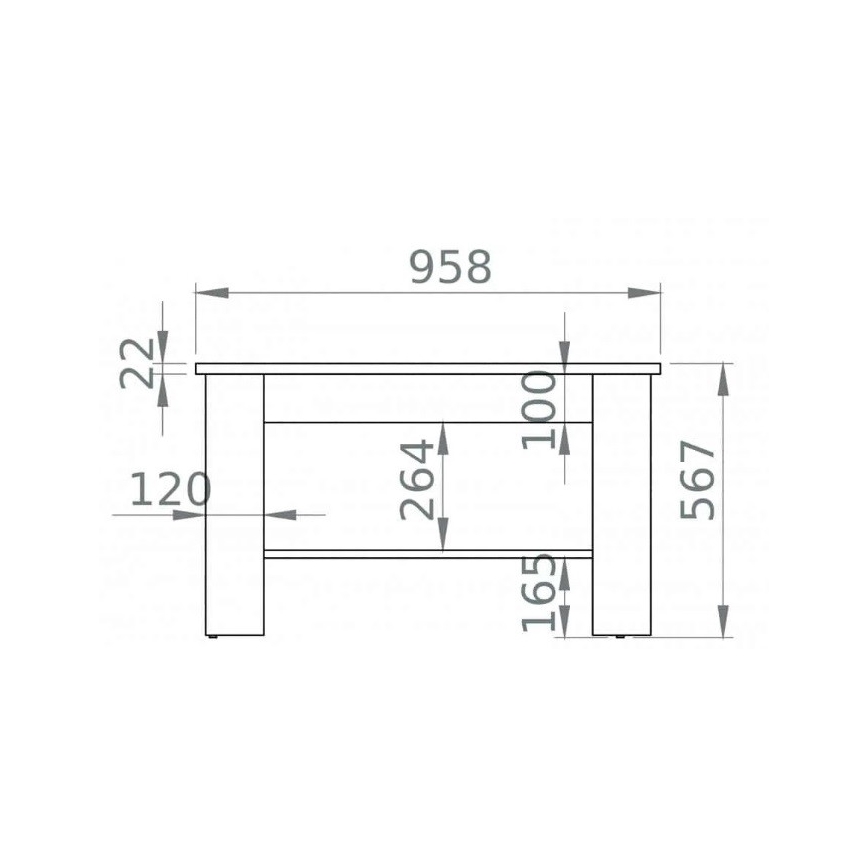 Журнальный столик VANCO 57x96 см коричневый