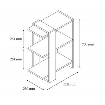 Книжкова шафа OVA 70x51,8 см коричневий/антрацит