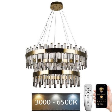 Кришталева підвісна LED люстра з регулюванням яскравості LED/190W/230V 3000-6500K + пульт дистанційного керування