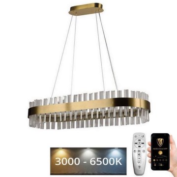 Кришталева підвісна LED люстра з регулюванням яскравості LED/45W/230V 3000-6500K + пульт дистанційного керування