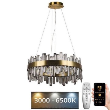 Кришталева підвісна LED люстра з регулюванням яскравості LED/80W/230V 3000-6500K + пульт дистанційного керування