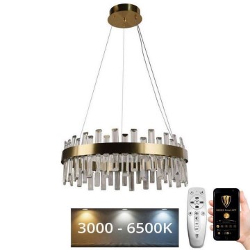 Кришталева підвісна LED люстра з регулюванням яскравості LED/80W/230V 3000-6500K + пульт дистанційного керування