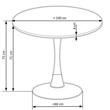 Обеденный стол CARMELO 75x100 см черный/коричневый