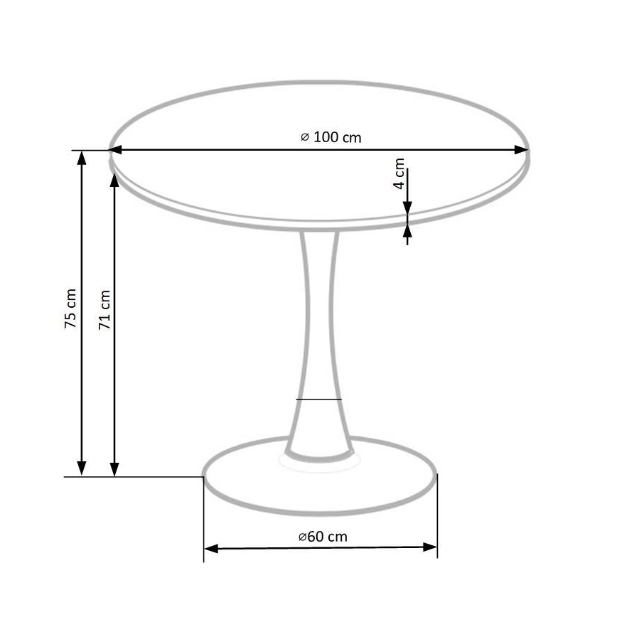 Обеденный стол CARMELO 75x100 см черный/коричневый