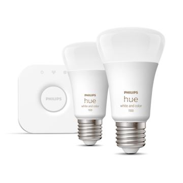 Основний набір Philips Hue WHITE AND COLOR AMBIANCE 2xE27/9W/230V 2000-6500K + пристрій для підключення