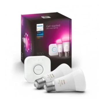 Основний набір Philips Hue WHITE AND COLOR AMBIANCE 2xE27/9W/230V 2000-6500K + пристрій для підключення